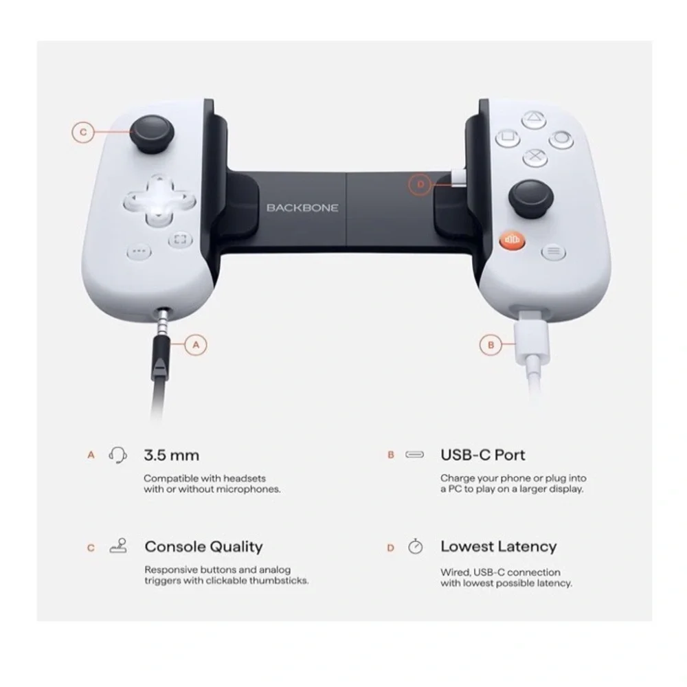 White Gaming Controller for Mobile Devices